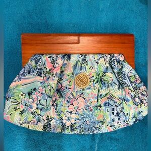 Floral Pastel Purse with Embellished Medallion